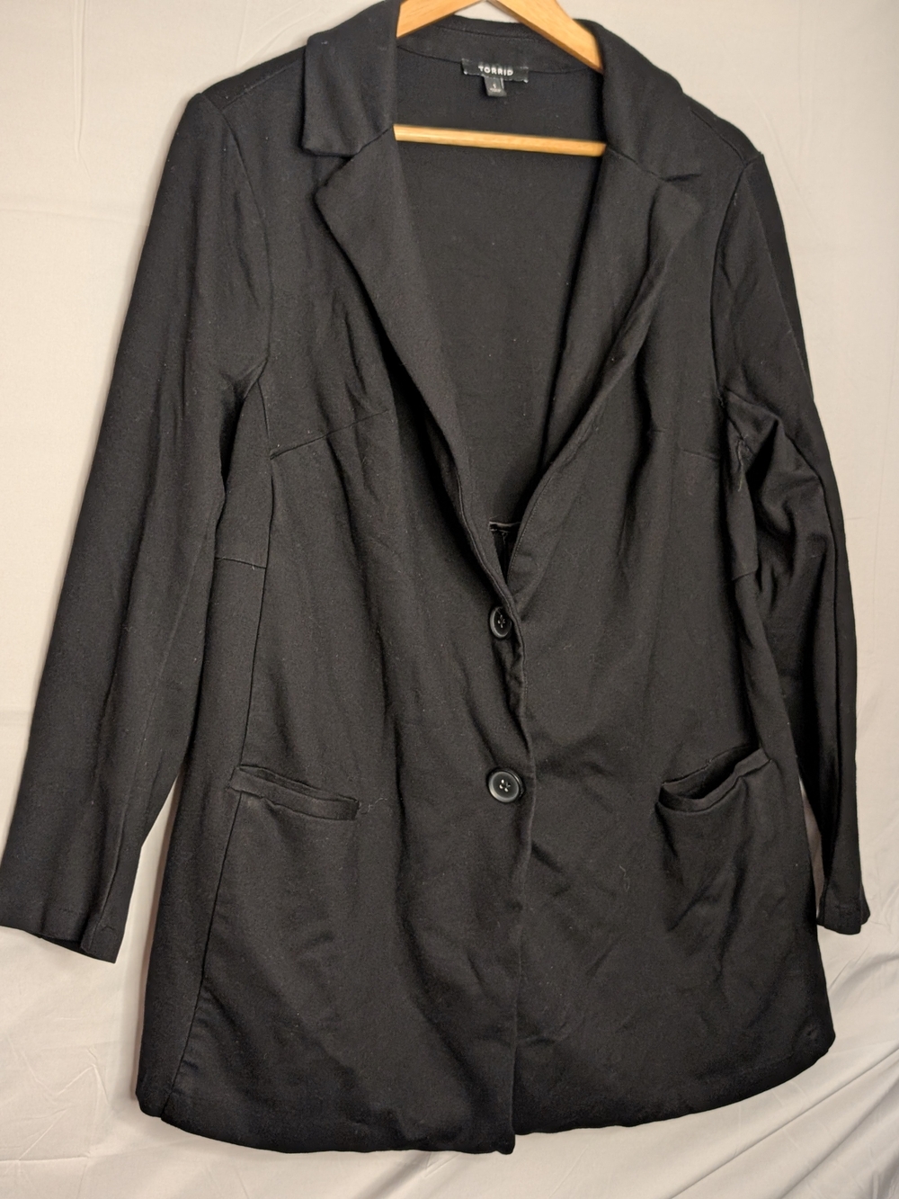 Torrid Black Longline Cutaway Blazer Size 1 14/16